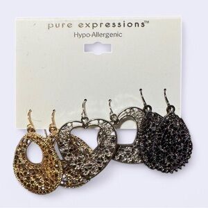 Expressions Gold and Black Earrings Set